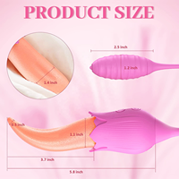 Meistverkaufte Realistische Zungen-Leckende Rosen-Vibratoren Sexspielzeug für Erwachsene Frauen mit G-Punkt Klitoris-Stimulator Brustwarzen-Massagegerät