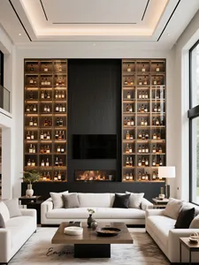 Gabinete de vino de lujo, gabinete de vino de exhibición de gama alta, adecuado para gabinete de vino de hotel, bar, sala de estar con caldera montada en la pared - Product Image 2