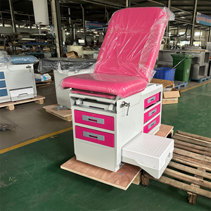 Table d'examen professionnelle de type américain pour obstétrique/gynécologie avec dossier à ressort à gaz et tiroirs de rangement pour centre de maternité - Product Image 3