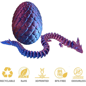 Jouets de dragon articulés en cristal imprimés en 3D, figurines d'animaux surprise, jouets d'œufs de dinosaure anti-stress pour enfants - Product Image 3