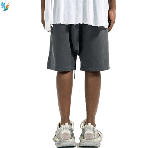 Tasche personalizzate con cerniera in spugna francese sport basket Street Wear Running tinta unita Plus Size corto da uomo - Product Image 3