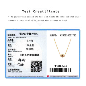 FUAMAY 925 Argent Bleu Evil Stone Eye Charm Collier Chaîne À Maillons Réglable avec Perle pour Cadeau - Product Image 3