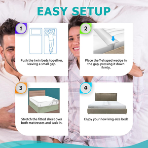 Ponte per Letto 2-in-1 <span class=keywords><strong>da</strong></span> Twin a Twin XL o <span class=keywords><strong>da</strong></span> Twin a King con Fodera Integrata, Riempitivo per Fessure del Letto e Convertitore <span class=keywords><strong>da</strong></span> Letto Singolo a Matrimoniale - Product Image 4