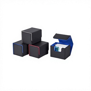 Boîte de rangement pour cartes FX 100+ en cuir PU, fermeture à bouton, pour deck Commander, grande taille, pour cartes TCG/de jeux de société sous étui. - Product Image 1