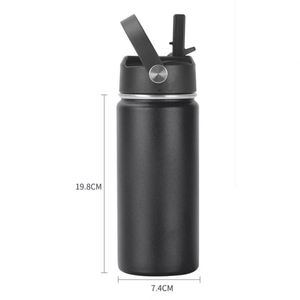 Bouteille d'eau isotherme sport en acier inoxydable à double paroi de 16 oz, best-seller, avec poignée - Product Image 3