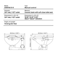Pompe de toilette marine manuelle de remplacement bol en céramique toilette de bateau système marin pompe de chasse d'eau pour conteneur maison Wc