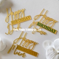 Décoration de gâteau en acrylique « Joyeux anniversaire Papa » et « Joyeux anniversaire Maman »