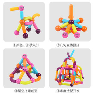 Bloques Magnéticos Educativos para Niños, Juguetes de Construcción de Plástico para Edades de 3 a 6 Años, Varillas Magnéticas Pop, 28p 46p 68p 86p, Origen Zhejiang - Product Image 2