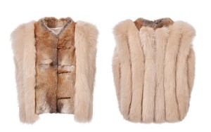 Gilet Corto in Vera Pelliccia <span class=keywords><strong>di</strong></span> Volpe e <span class=keywords><strong>Visone</strong></span> per Donna Inverno 2025, Gilet Senza Maniche in Vera Pelliccia SAGA Patchwork - Product Image 2