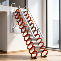 Escalier escamotable mural en alliage titane-magnésium, échelle de grenier pliable peu encombrante pour villa