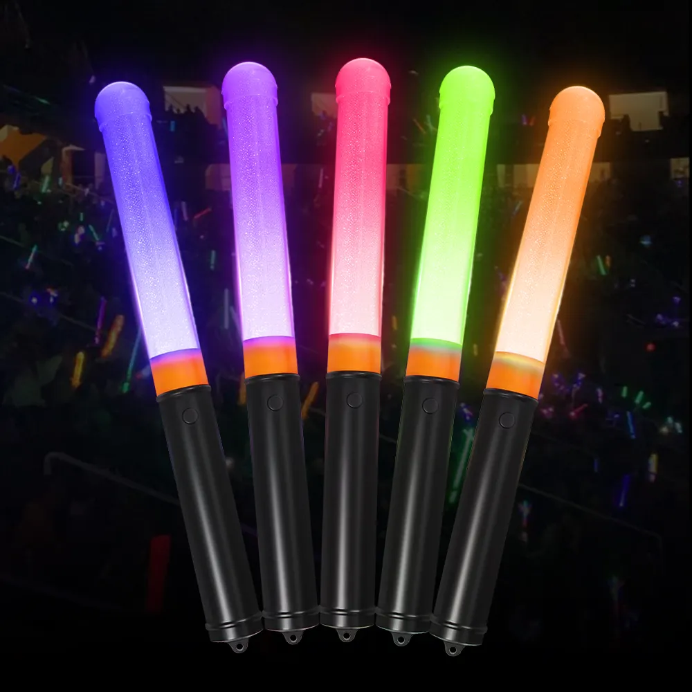 LED Light Stick for Concerts & Weddings RGB LED Transparent & Black RF Controlled Outdoor Use Kpop Makeup Accessories Adult
