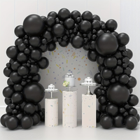 Ballons noirs de 12 pouces, 30 paquets de ballons de fête en latex noir adaptés à l'hélium, parfaits pour les anniversaires, les remises de diplômes, Halloween