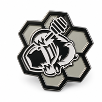 Broche personnalisée OEM en émail souple, design hexagonal, emblème artisanal, collection de broches, souvenir