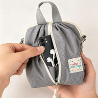 Sac cosmétique en nylon lavé de qualité supérieure, avec fermeture éclair verticale, petit sac de voyage pour articles de toilette, sac à main pour le travail quotidien