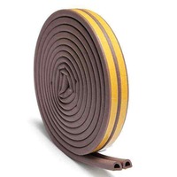 Cinta de Sellado Autoadhesiva de Espuma EPDM de Alta Elasticidad Tipo D, Reductora de Ruido, Resistente al Viento, Insonorizante y Antipolvo para Puertas y Ventanas