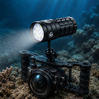 Lampe de plongée LED pour photographie, IP68, rechargeable, 6000 lumens, en alliage d'aluminium, torche d'éclairage de remplissage photo/vidéo sous-marine