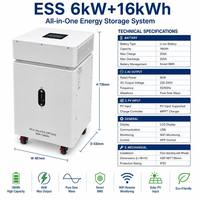 Système de Stockage d'Énergie Mobile Tout-en-un 6kW 16kWh avec Roues, Inverseur Solaire Hors Réseau, Batterie et WiFi pour la Maison, Transportable Partout