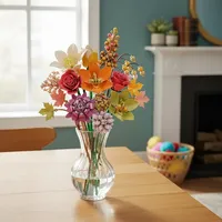 Meiji 13121 2026 Nouveau MOC Bouquet de roses Modèle de montage floral botanique Décoration de bureau Saint-Valentin Cadeaux Ensembles de blocs de construction