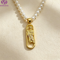 Collection de pendentifs religieux plaqués or 18 carats Hongyue en gros : Notre-Dame de Guadalupe, Saint Jude, Zircon, Bijoux amulettes catholiques