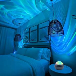 Luz de Proyección de Ondas Mágicas y <span class=keywords><strong>Aurora</strong></span> <span class=keywords><strong>Boreal</strong></span> con Modos Dinámicos de Ambiente RGB para Dormir, Meditación y Reuniones - Product Image 6
