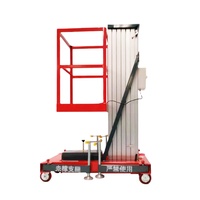 Plateforme de travail aérienne mobile électrique manuelle à mât simple hydraulique en aluminium de 8 m, élévateur de levage, élévateur pour une seule personne