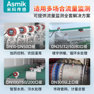 เครื่องวัดการไหลแบบแม่เหล็กไฟฟ้า Asmik DN200 400 ทนการกัดกร่อนจากพลาสติก เหมาะสำหรับน้ำเสียและสารละลาย - Product Image 3