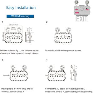 LED Explosion Proof 8W Exit Sign Combo <b>Emergency</b> <b>Light</b> CI DI <b>Emergency</b> Lighting 180min <b>Emergency</b> time IP66 Waterproof - Product Image 5