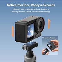 Mini trépied ULANZI MT95 pour Action 5 Pro/4/3/Osmo 360 |   Trépied 3-en-1 en aluminium à tête sphérique double 360° à dégagement rapide magnétique
