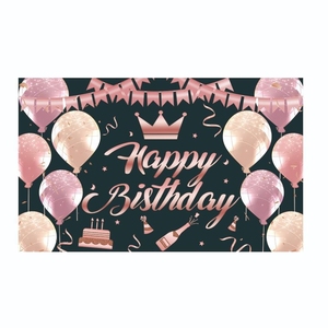 Durable gran poliéster feliz cumpleaños banner <span class=keywords><strong>rosa</strong></span> para niña - Product Image 3