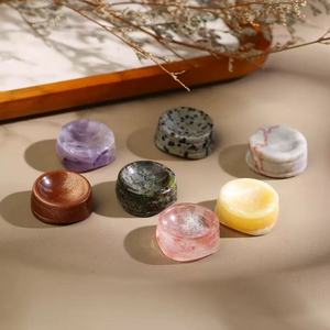 Base de boule de cristal <span class=keywords><strong>naturelle</strong></span>, pierre brute polie à la main, support en forme de gourde, ornement décoratif exquis pour la maison - Product Image 2
