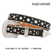 Ceinture Étroite Scintillante en PU avec Strass, Style Western Cowboy, Tendance, Ornée de Clous Métalliques, Accessoire Décontracté pour Femme