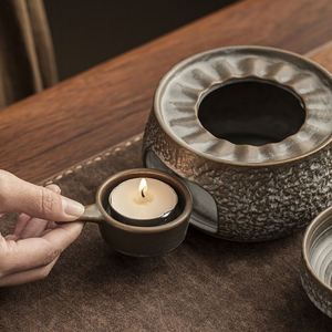 Japanese Candle <b>Tea</b> Warmer <b>Set</b> Ceramic <b>Tea</b> Heater Base Warm <b>Tea</b> Pot Heater for Home Use - Product Image 2