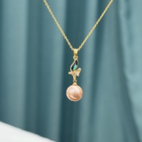Collier pendentif en argent sterling 925 plaqué or, collier ras du cou en perle d'eau douce rose champagne naturelle, cadeau de bijoux pour femmes