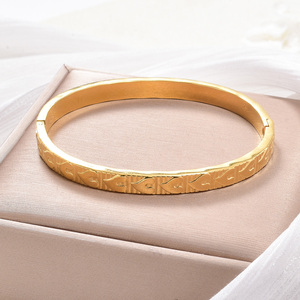 Zeadear Stylish Adjustable Open Cuff Textured Heart Bulk <b>Engraving</b> Lightweight Premium Timeless Stainless Steel <b>Bangles</b> Unisex - Product Image 1