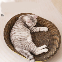 Grattoir ovale en papier pour chats d'intérieur et chatons, vente en gros d'usine, lit grattoir pour chats, tapis à gratter