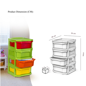 Archivador Móvil de Gran Capacidad con 4 Cajones, Organizador de Archivos de Plástico para Oficina, Hogar, Dormitorio - Product Image 3