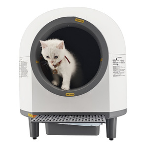 Smart <b>Cat</b> Litter <b>Box</b> Large Capacity Automatic Cleaning Round White ABS Material For Multi-<b>Cat</b> Homes - Product Image 2