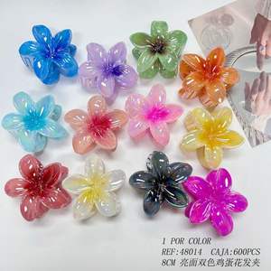 Pinza de Pelo con Flores de Dos Colores, 8 cm, Plástico, Moda, Estilo Casual para Mujer, Accesorios para el Cabello - Product Image 3