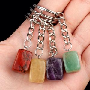 Llavero de Cuarzo Natural en Forma de Bloque Oblongo, Colgante de Piedra Preciosa, Regalo y Souvenir, Venta al por Mayor - Product Image 2