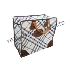 Bolsas de Compra Reutilizables Ecológicas Personalizadas al por Mayor, Tejido de PP Reciclable con Patrón a Cuadros - Product Image 3