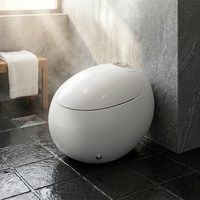 Toilette intelligente avec siphon en P et capteur automatique, forme d'œuf, cuvette de toilette intelligente, WC intelligent, drainage intelligent, télécommande