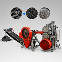 Usine de recyclage de pneus à petite échelle pour le traitement des pneus usagés avec broyeur compact, granulateur, production de poudre de caoutchouc et contrôle PLC