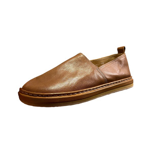 Mocasines QHCCID para Hombre, con Suela Gruesa, Estilo Retro Casual, de Cuero, con Tacón Medio Acolchado, Color Café Sólido - Product Image 4