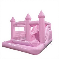 Château gonflable rose en PVC Hansenland pour événements professionnels, mariages, anniversaires, fêtes, avec installation facile
