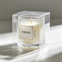 Boîte à bougies pliée parfumée en PET biodégradable transparente, personnalisable avec logo imprimé, pour mariage, fête, artisanat quotidien