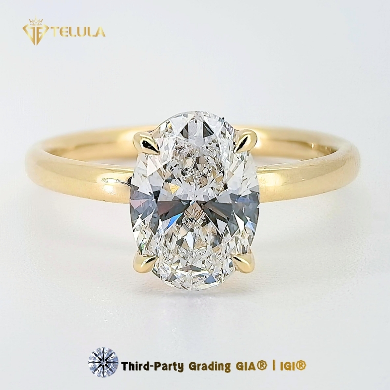 oval solitaire diamond ring