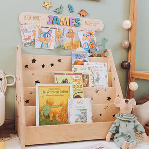 Estantería de Madera Montessori de 4 Niveles, Estantería para Libros Infantiles, Librería Abierta con Asa para Sala de Juegos - Product Image 6