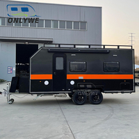 ONLYWE 4X4 Expedition Off Road Travel Trailer 4 Personnes en Aluminium avec Lit Superposé et Cuisine pour le Camping
