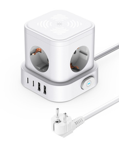 Ổ cắm ánh sáng ban đêm với 4 cổng <span class=keywords><strong>USB</strong></span> Dải điện 5 AC cửa hàng với ánh sáng ban đêm bảo vệ mở rộng ổ cắm EU Dải điện - Product Image 6