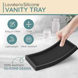 סיליקון מגשי היורד מגשי אמבטיה גמיש אמבטיה מטבח כיור בקבוקים סבון בקבוקי משטח מגש למגש לסבון בושם מגבת סבון - Product Image 4